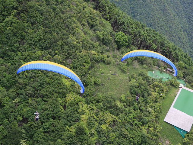 タンデムフライトコースコンディションが良ければ並んでフライトも出来ちゃいます♪_Mt.FUJI PARAGLIDING (旧 アサギリ高原パラグライダースクール)