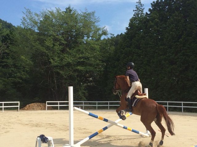 経験者で通われている乗馬会員の方は馬と一緒に障害飛越の練習もしています。_乗馬クラブエクイヴィラ