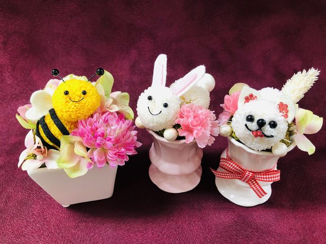 【アニマルフラワー】
遊び心あるかわいいアレンジメントも人気です☆_フランスカルチャーサロン ラベルヴィ