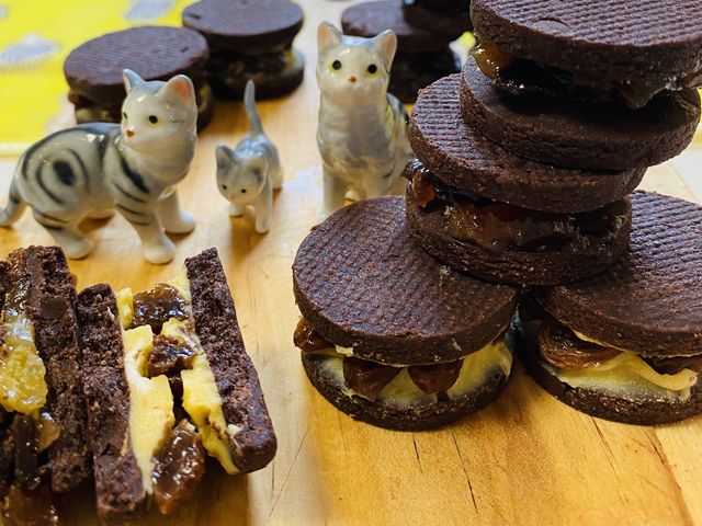 【米粉グルテンフリースイーツ】濃厚カカオクッキー&ドライフルーツのサンド_米粉スイーツ教室「ポジティブモンスター」