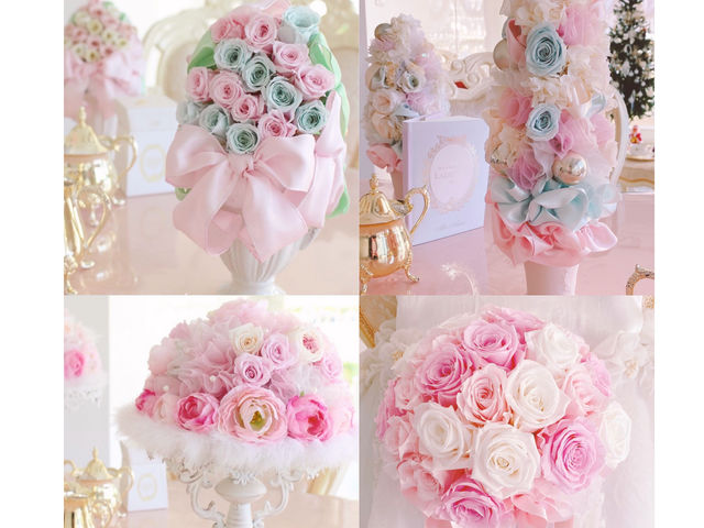 プリザーブドフラワーアレンジメント_ポーセラーツサロン macaron couture 武蔵小杉