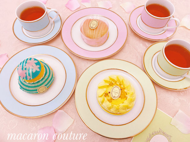 ラデュレ風カップ&ソーサー_ポーセラーツサロン macaron couture 武蔵小杉