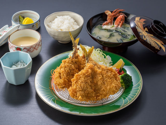 【看板メニュー】活きあじフライ定食_ホテル・サンミ倶楽部 別館 でん助茶屋