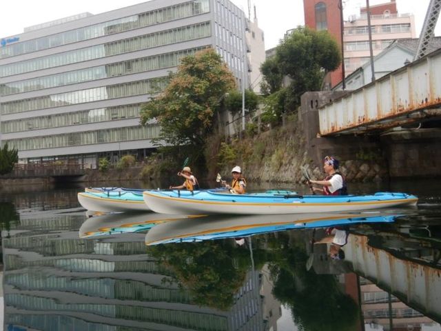 中島川と銅座川合流地点_シーカヤック長崎