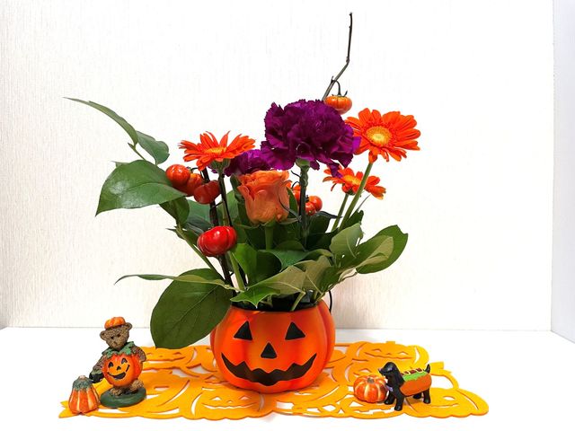 ハローウィン風作品_生け花流山教室 華道育成会