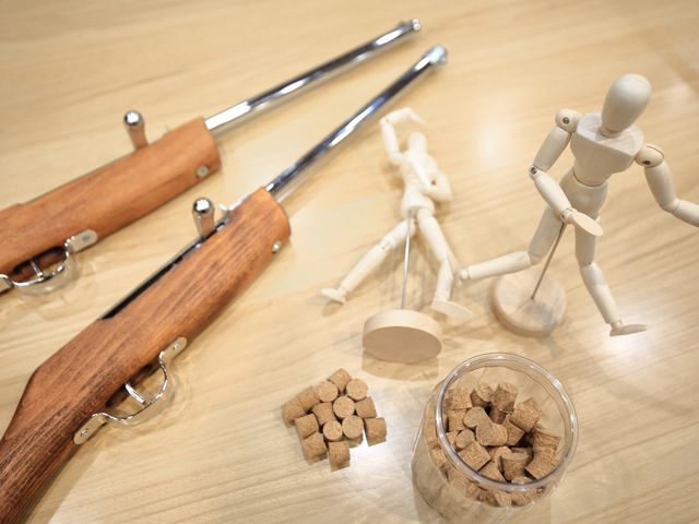 世にも珍しい射的撃ちっぱなし。ストレス発散に撃ちまくろう。_TAKAYU温泉パーラー