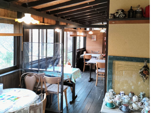 ガラス細工体験の後は、お好きなカップでハーブティーや珈琲をどうぞ〜
_ベネチアンガラスカフェ 星の花