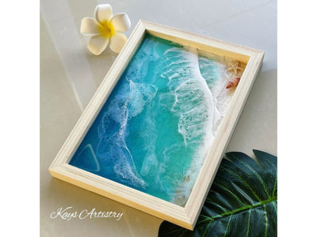 レジンアート体験、A4サイズ、又は丸形_Kays Artistry