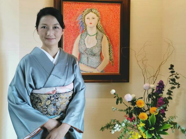 草間彌生作品と撮影_南城美術館
