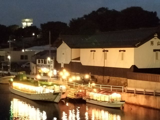 八戸屋形船新井田丸・みらい号係留夜景風景_八戸屋形船 新井田丸
