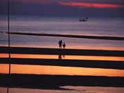 真玉海岸の夕陽の写真2