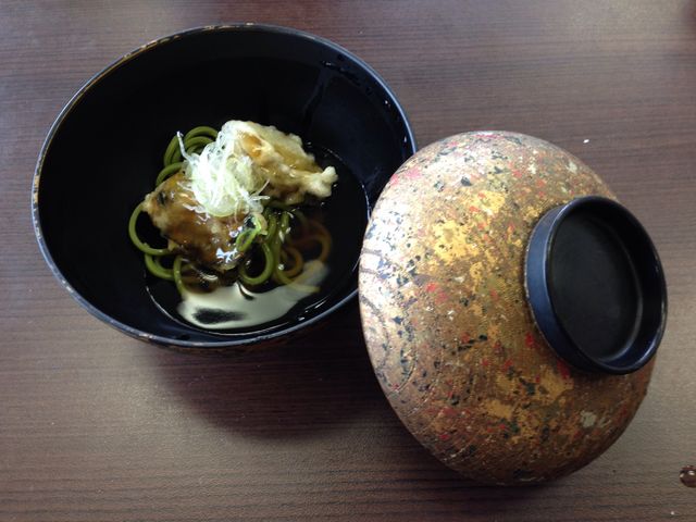 カキの茶そば餡掛け_いかだ荘 山上
