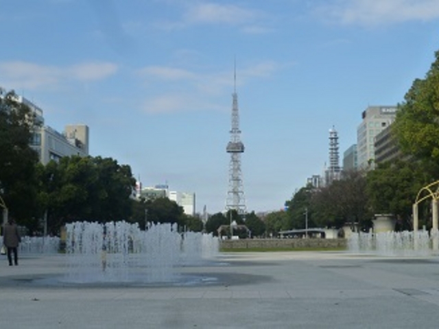 噴水とテレビ塔_久屋大通公園
