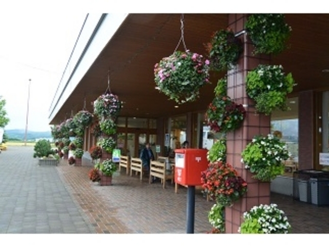 お店の前の花壇_もち米の里 ふうれん特産館