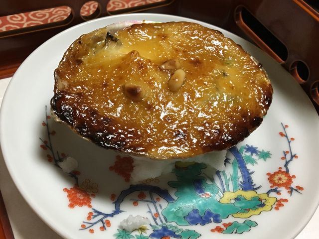 アワビの味噌グラタン_いぶすき 秀水園