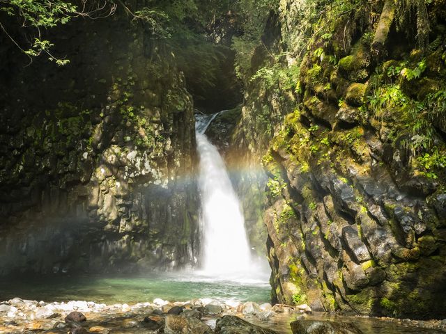 からたに滝と虹(妻 撮影)_がんだて公園