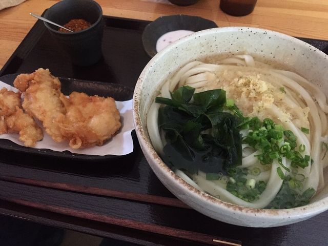 うどんと鶏天_ぶつをのうどん
