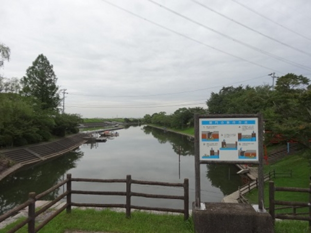 閘門の説明看板_船頭平閘門