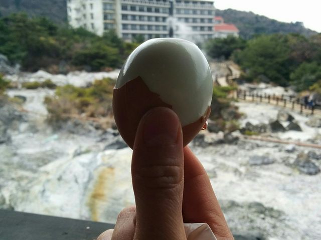 温泉卵、ちょっとした小屋にて頂きました!_雲仙地獄温泉たまご