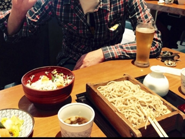 昼から日本酒とビールが進みました_利久庵