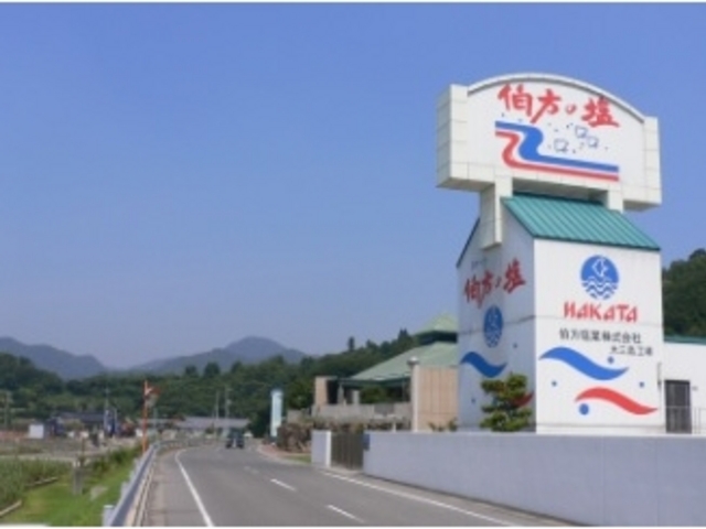 大三島ののんびりした場所にあります_伯方塩業株式会社 大三島工場
