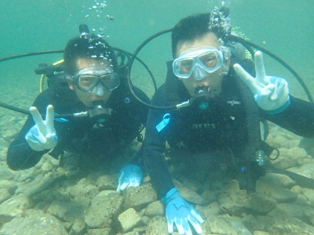 息子と初ダイビング_青海島ダイビングセンター