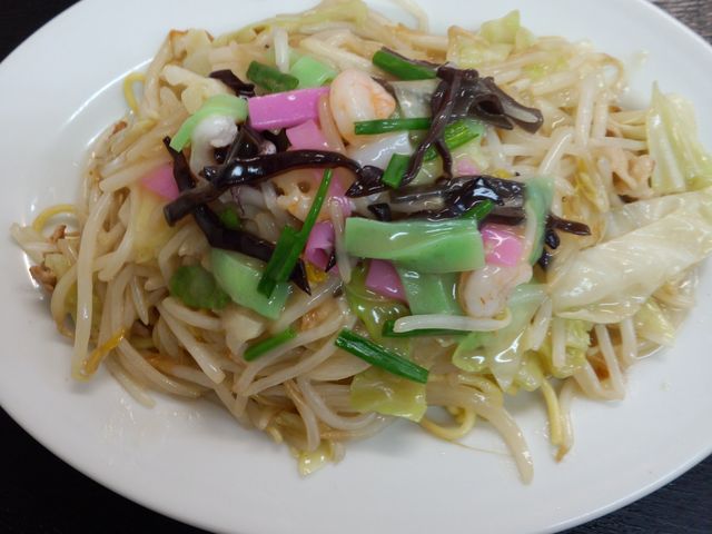 皿うどん 太麺_宮田食堂