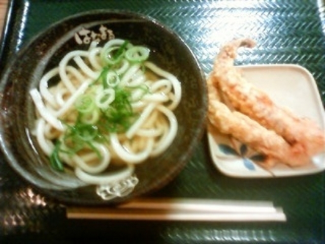 かけうどん小(130円)+ゲソ天(160円)_はなまるうどん イオン豊川店