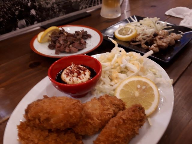 サクサクカキフライ_ちんちくりん 流川店 お好み焼き 鉄板焼