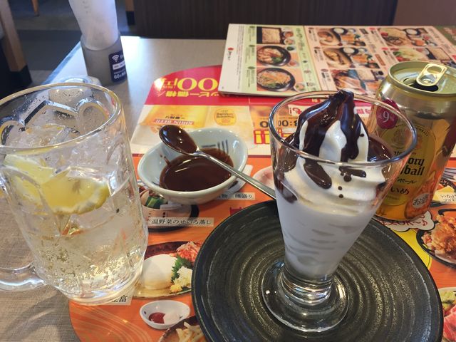 ハイボールとソフトクリーム_夢庵 ゆめあん 落合駅前店