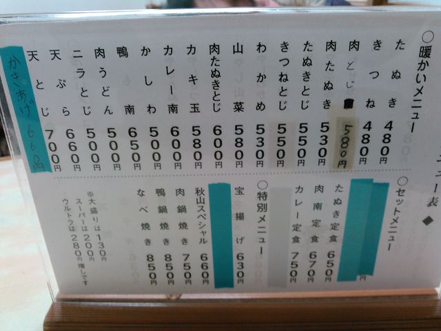 メニュー1_元祖 西山手打ちうどん いづみや