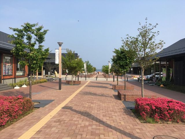 海に向かってメインストリートを映しました。_地元市場ハマテラス
