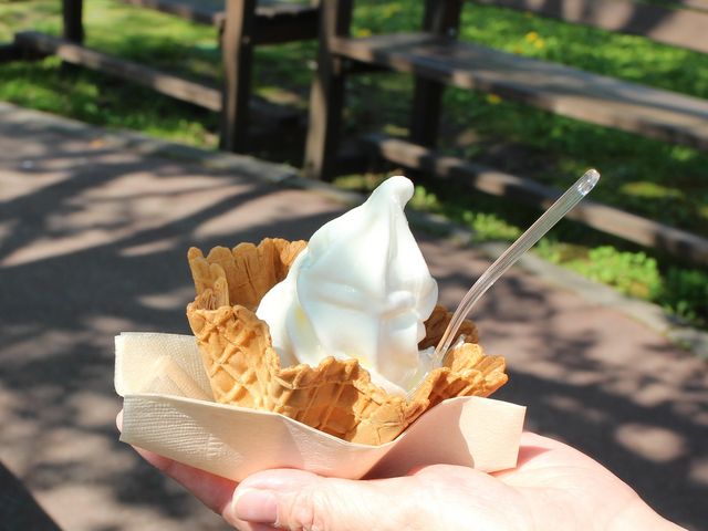 牛乳ソフトプレーン_旭山動物園 野外ステージ横ファーストフード
