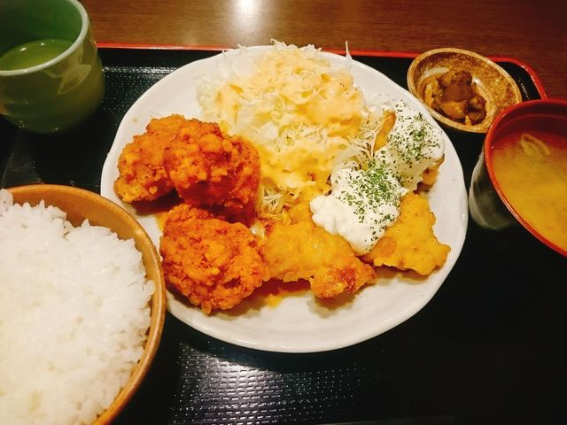 ランチ。ミックス定食(チキン南蛮・唐揚げ)790円_てけてけ 飯田橋東口店