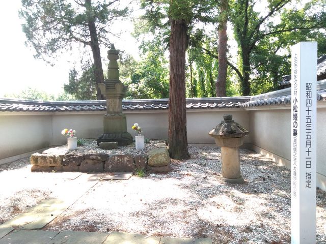 写真の横に説明書きもあります。_小松姫の墓
