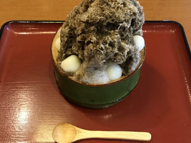 ほうじ茶かき氷_嵐山さくら餅 稲