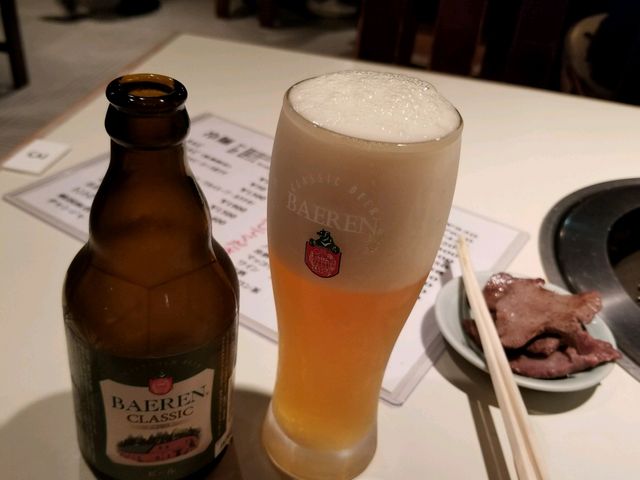 盛岡ご当地のベアレンビールとタン塩_食道園