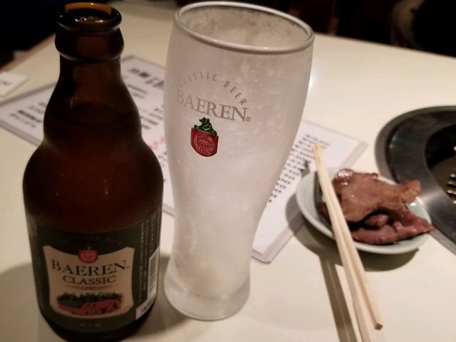 盛岡、ご当地のベアレンビールとタン塩_食道園