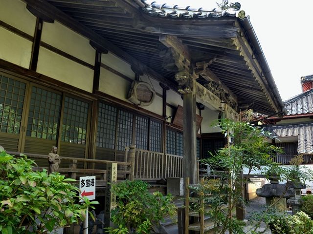 斜面にアジサイが植わっているお寺_長法寺(あじさい寺)