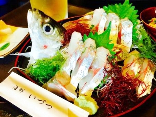 海鮮いづつ 関アジ生き作り定食_海鮮いづつ