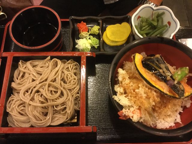 天丼とざるそばセット_やぶ屋 フェザン店