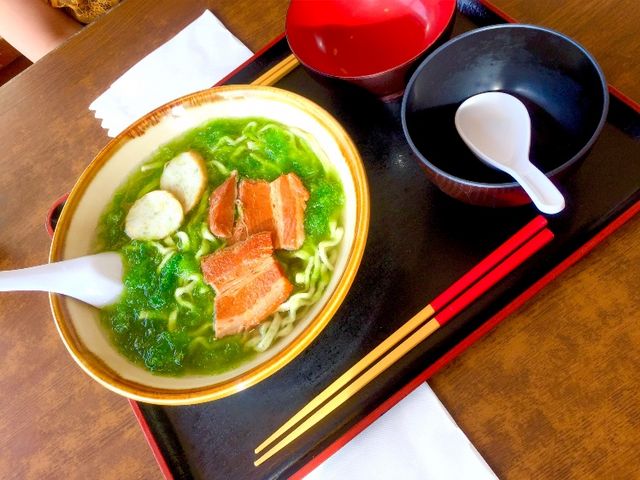 なかむらそばのアーサーそば!!_自家製麺 なかむらそば