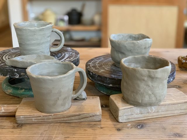 粘土の塊で可能な数作れました_糸島〜陶芸体験itonowa