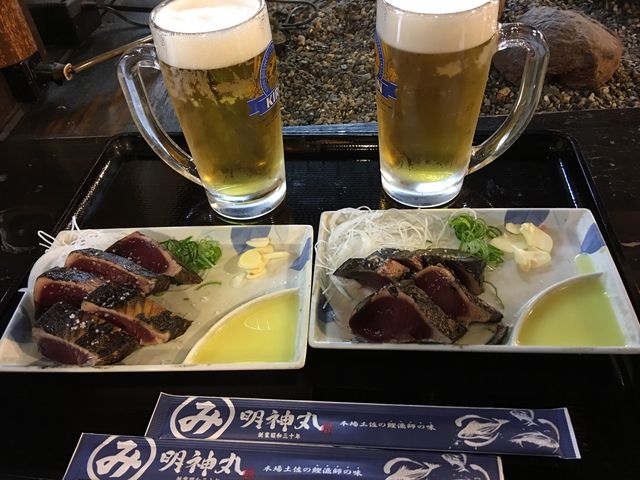 塩たたきが美味しくてお気に入り♪_藁焼き鰹たたき 明神丸 ひろめ市場店