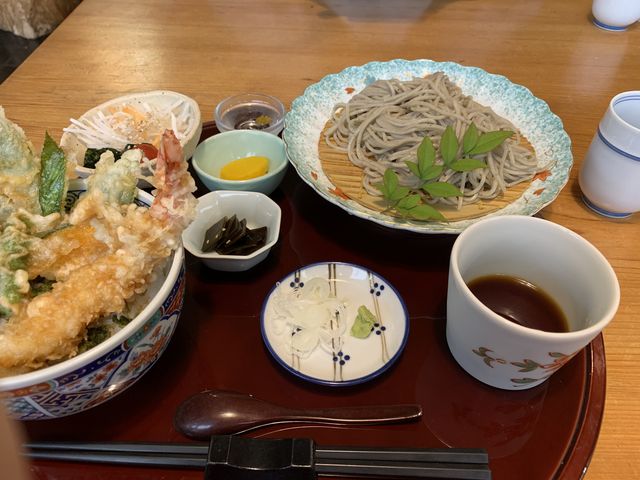 天丼、そばセット!!_明日葉