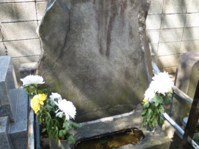 花が添えられていました_雷電為右衛門の墓