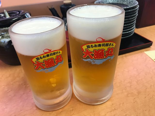 取りあえず生で!_廻るお寿司屋さん 大漁丸