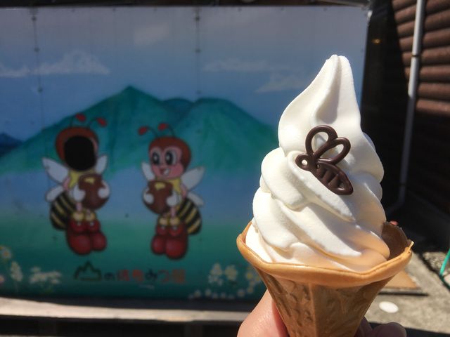 はちみつソフト。8が出なかったので蜂チョコ1個でした笑_山のはちみつ屋