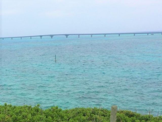 西平安名崎から望む池間大橋_池間大橋