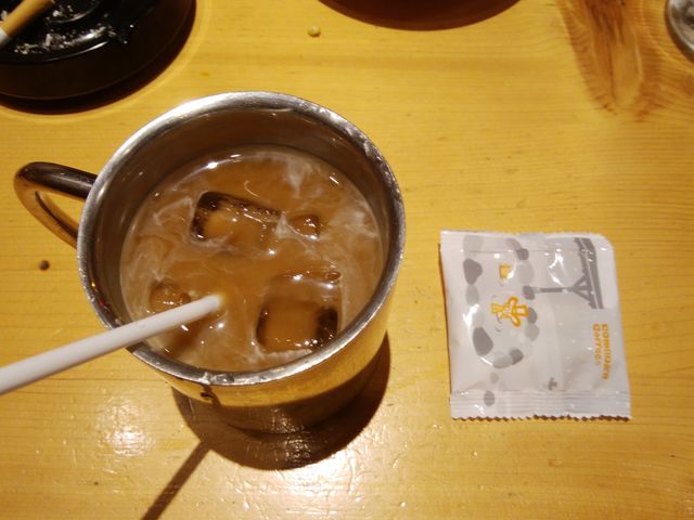いつものオマケのナッツと共にアイスコーヒーを頂きました。_コメダ珈琲店 浅草橋駅前店